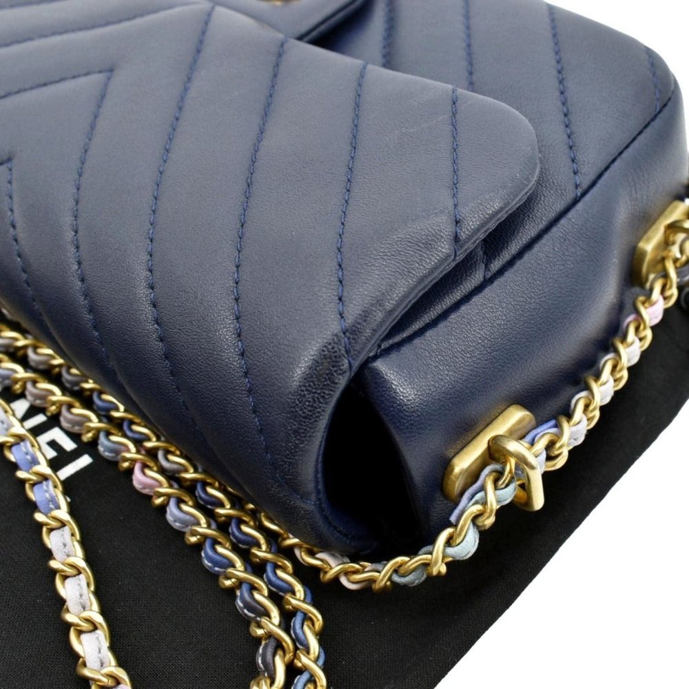 Chanel Mini Rectangular Flap Chevron Leather Cros… - image 6